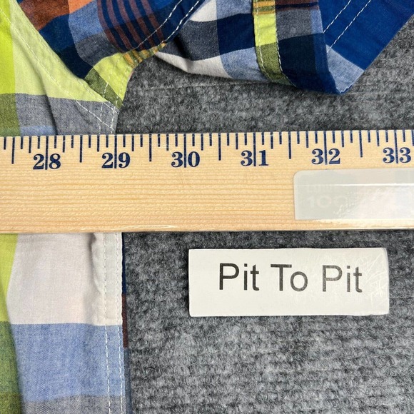 Knockout Jeans Button Up Shirt Mens 3XB Plaid Snap Roll Tab Sleeves & Shoulders - Picture 6 of 8